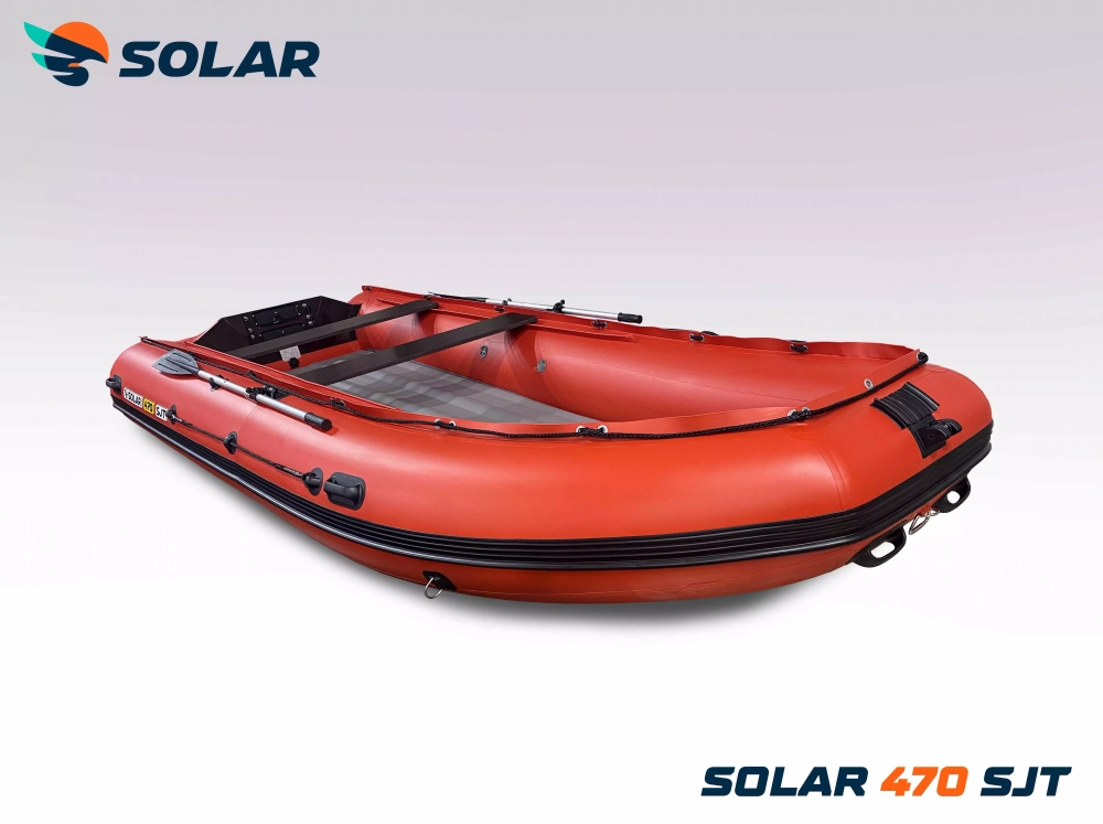 Лодка надувная моторная solar-470 super jet tunnel
