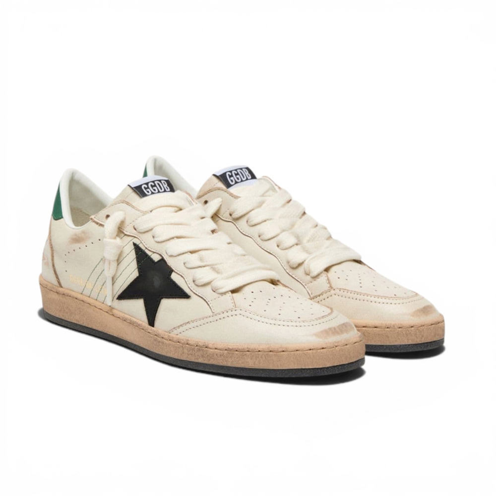 Мужские Golden Goose Ball Star with Black Leather Star and Green Leather Heel Tab