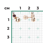 Серьги-пусеты «Кометы» из комбинированного золота с гранатом