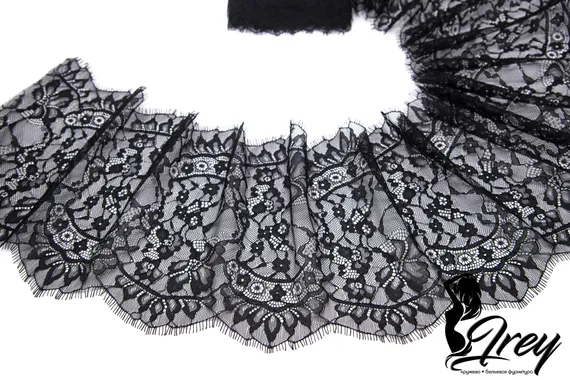 01-47 Кружево шантильи 22 см, черный