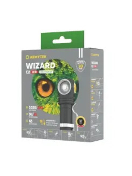 Armytek — Mультифонарь "WIZARD" C2 WR (цвет корпуса: чёрный, зарядка: magnet USB, свет: тёплый, красный)