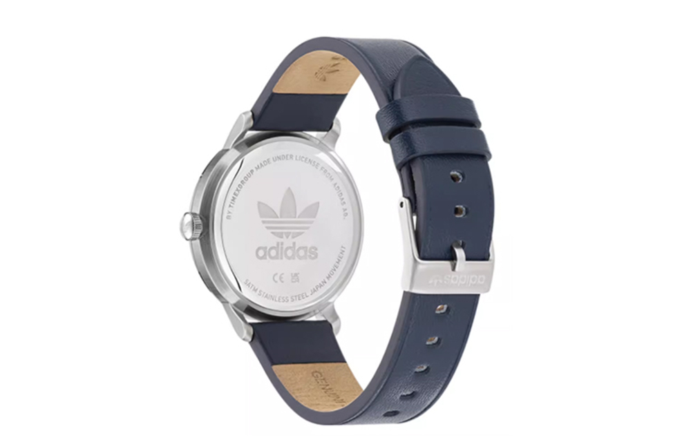 Adidas Originals Wrist Watch Quartz Movement Leather Strap 38mm Blue Dial Unisex 50m Water Resistant
