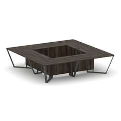 Steel Meet Стол переговорный квадратный KDK-PR.B.SP-16K Дуб Мали/Металл Антрацит 3200*3200*750