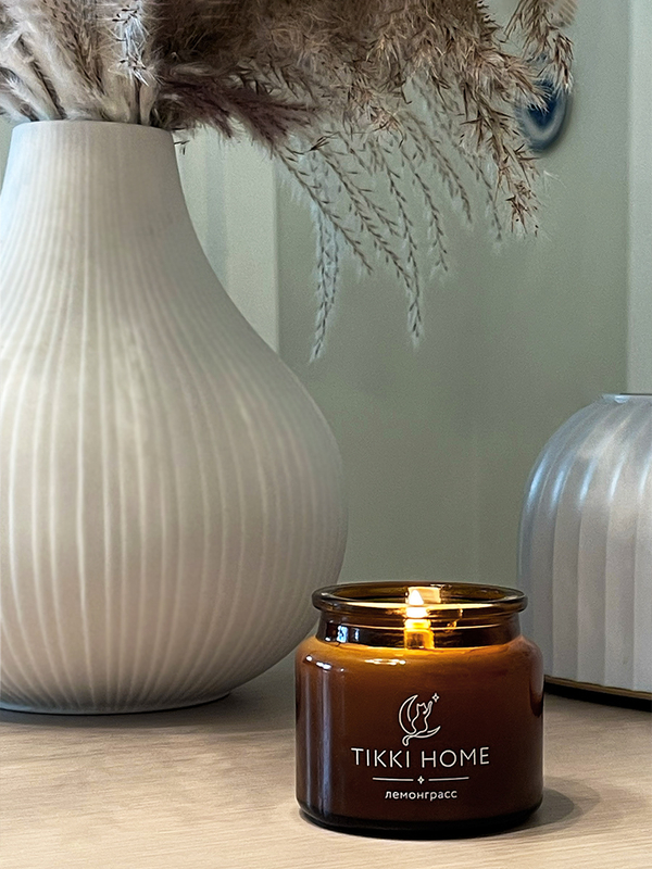 Свеча ароматическая в янтарной банке 100 мл