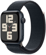 Apple Watch SE 2023, 44 мм, корпус из алюминия цвета «тёмная ночь», спортивный браслет цвета «тёмная ночь»