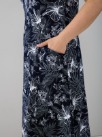 Платье П-012/чернобелый-гибискус