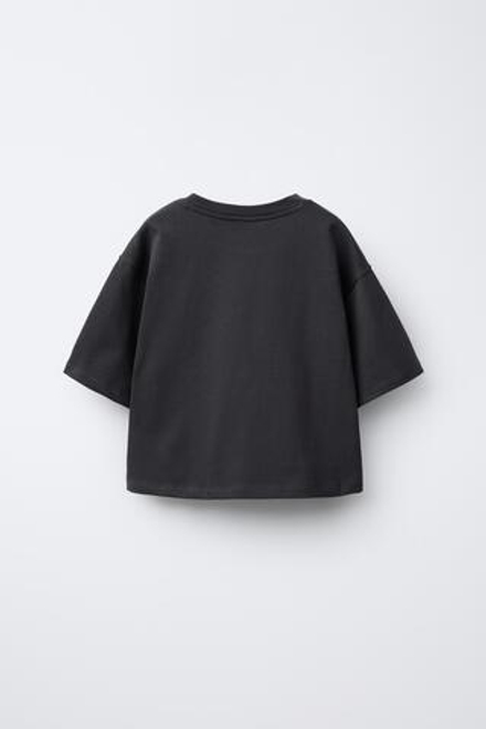 ZARA ФУТБОЛКА С НАДПИСЬЮ, АНТРАЦИТОВО-СЕРЫЙ
