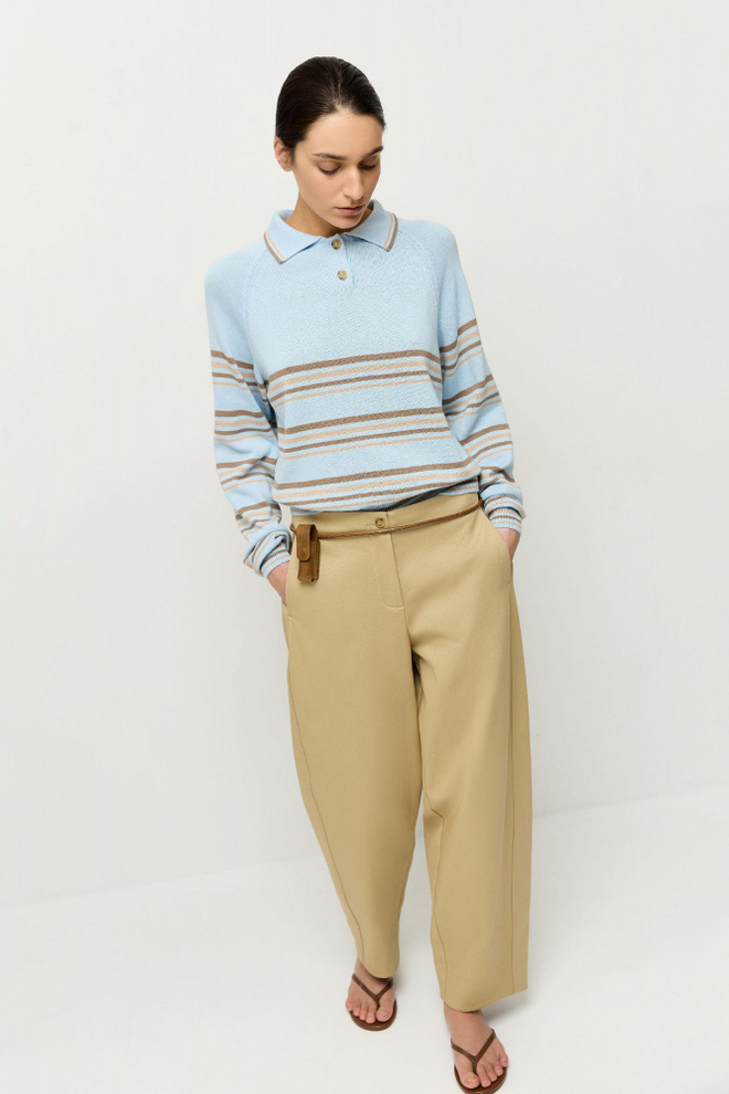 Поло в полоску из хлопка