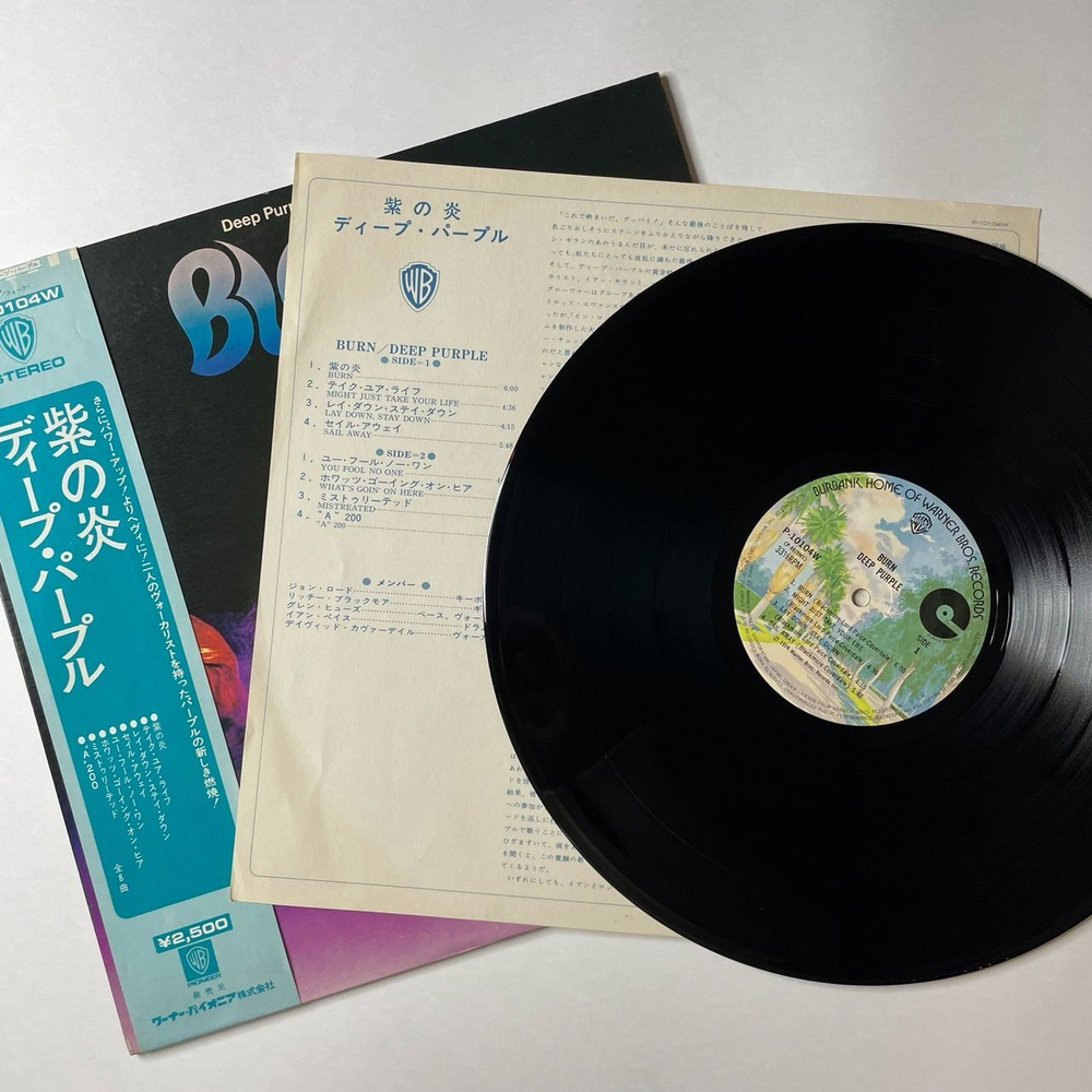 Винтажная виниловая пластинка LP Deep Purple Burn (Japan 1976) (Obi) Sail Away P-10104W