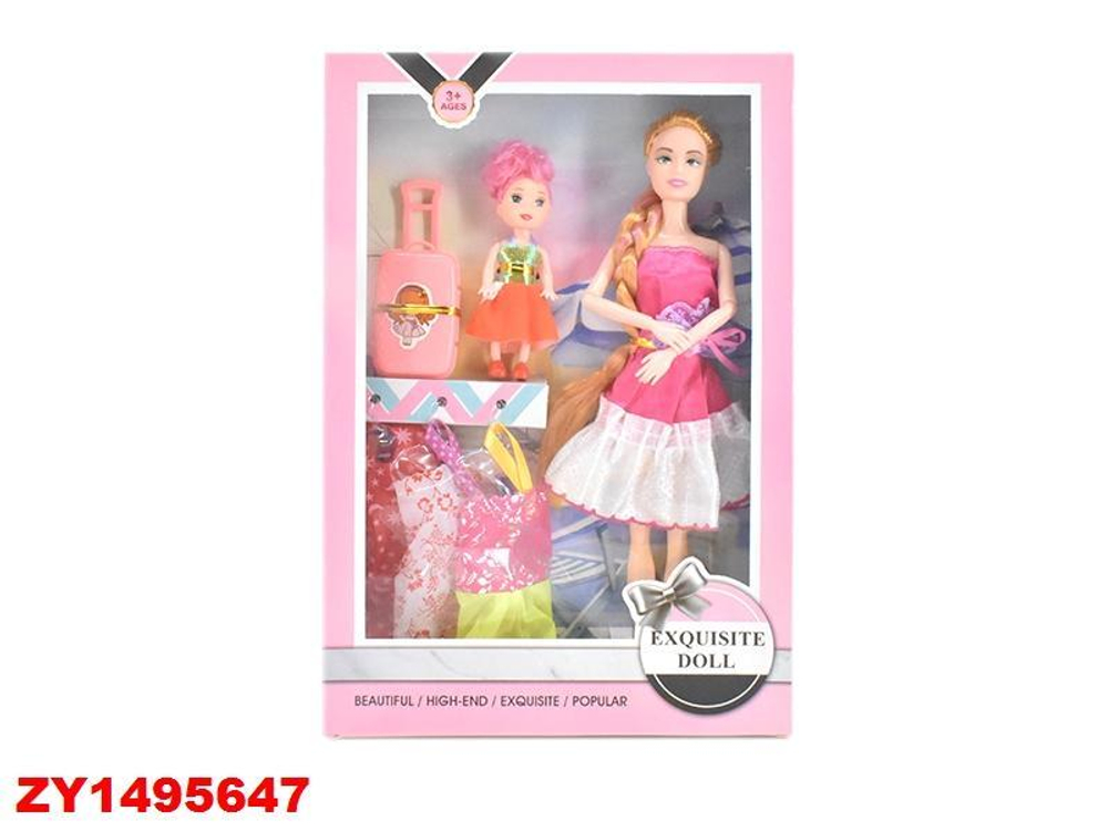 Кукла тип Модель на шарнирах с ребенком и аксессуарами, коробка 712A3