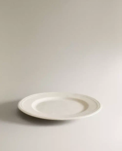 ZARA HOME ФАЯНСОВАЯ ОБЕДЕННАЯ ТАРЕЛКА, БЕЛЫЙ