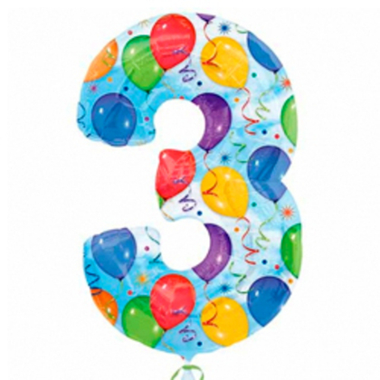 Цифра "3" с шарами