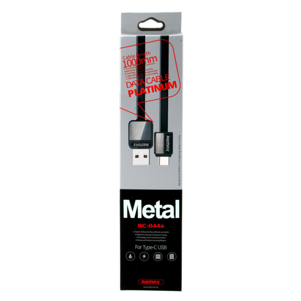 Кабель USB - Type-C Remax RC-044a (плоский) Черный