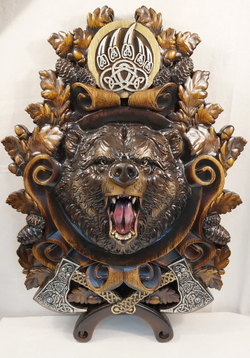 Панно -медальон "Медведь"