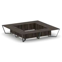 Steel Meet Стол переговорный квадратный KD-PR.B.SP-20K2 Дуб Мали/Металл Антрацит 4000*4000*750