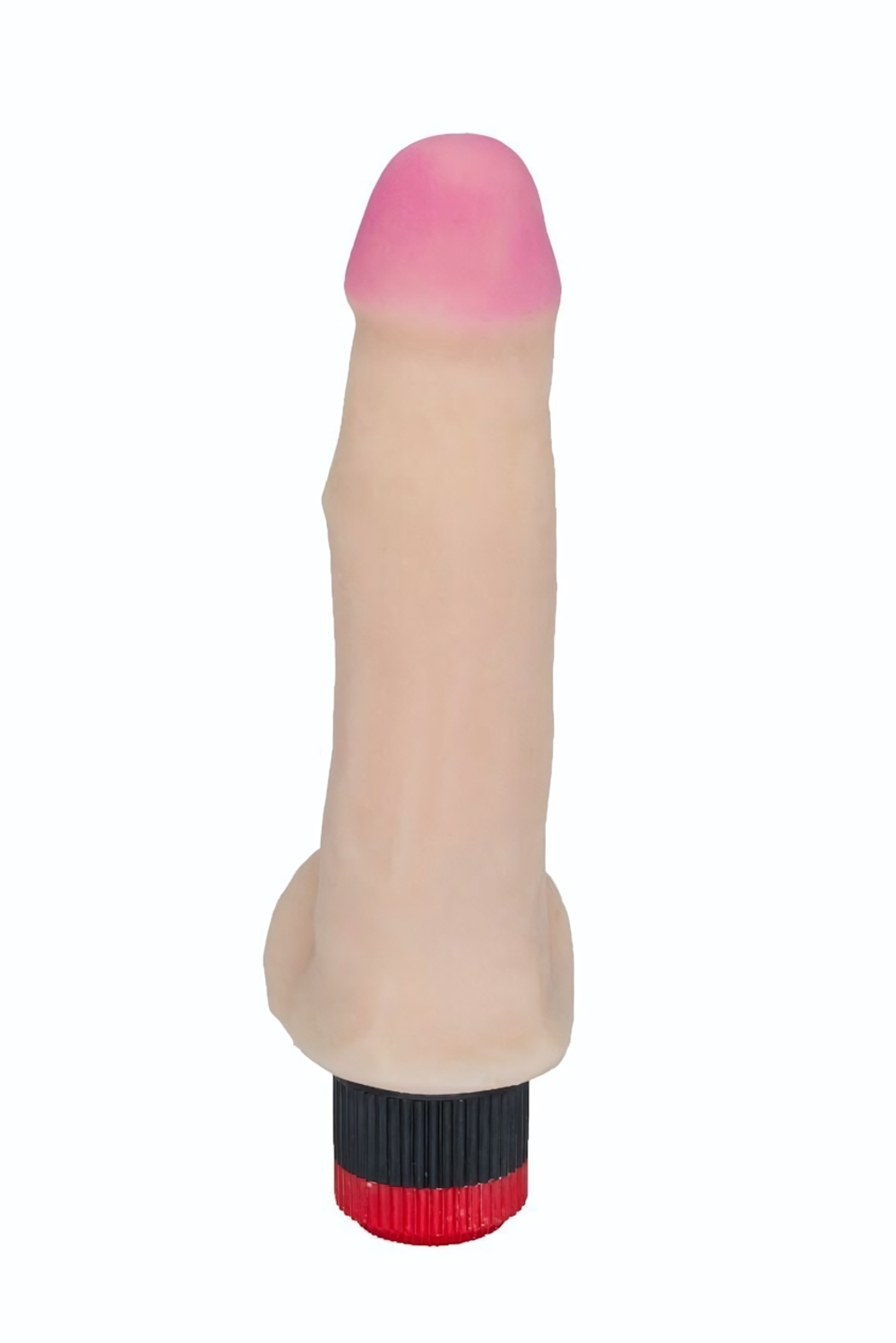 Реалистичный фаллоимитатор с вибрацией и мошонкой - 20,2 см. (Цвет: телесный)