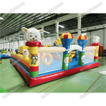 Надувной батут с крышей "Злой страшный серый волк"