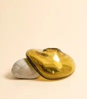 Ваза - DROP янтарь, M | Repin Glass