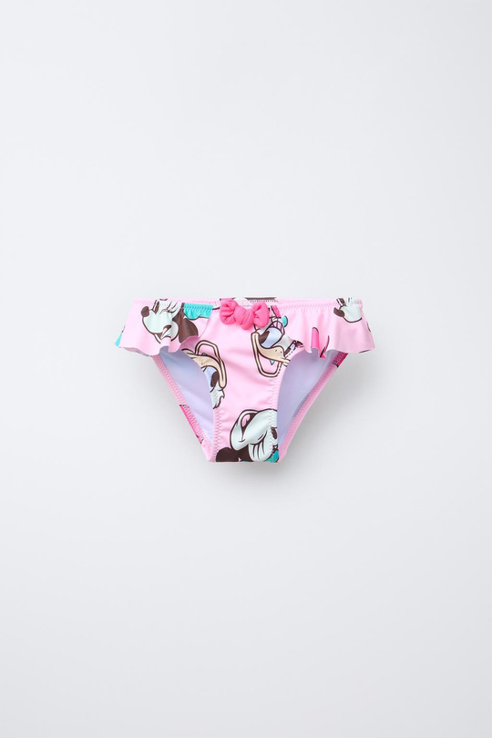 ZARA ПЛАВКИ БИКИНИ С ПРИНТОМ MINNIE MOUSE ©, РОЗОВЫЙ