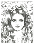 Poetry and girl. Coloring book