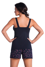 Нежная пижама Marina с мелкими цветами на шортиках (Размер: S) (Цвет: темно-синий)