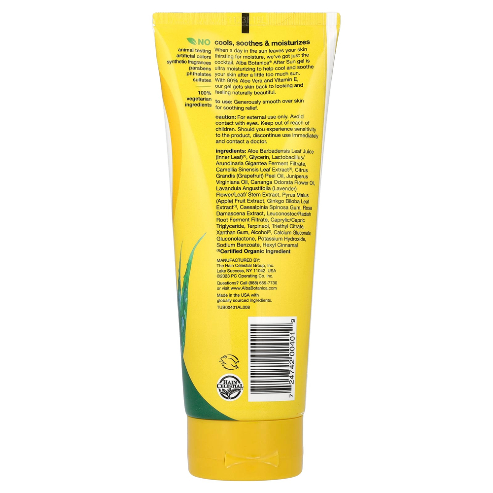 Alba Botanica, гель после загара, 80% алоэ вера, 237 мл (8 жидк. унций)