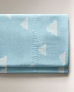 ZARA HOME ДЕТСКАЯ ВЕРХНЯЯ ПРОСТЫНЯ С ПРИНТОМ, СИНИЙ