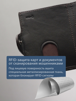 B123322R Castanho - Портмоне с RFID защитой MP