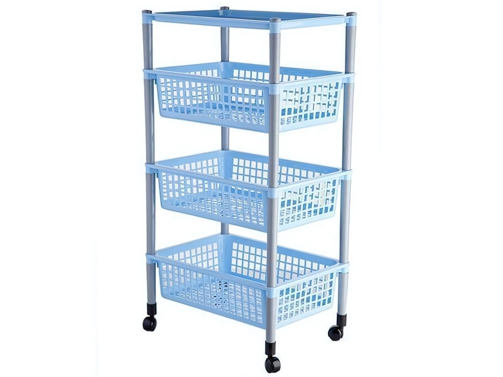 Контейнер для овощей 4-х секционный на колесах, лоток 10л