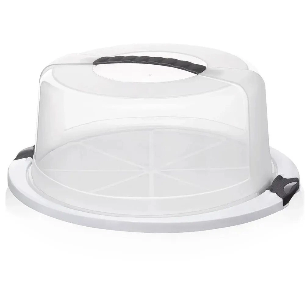 Контейнер для выпечки круглый, белый/прозрачный