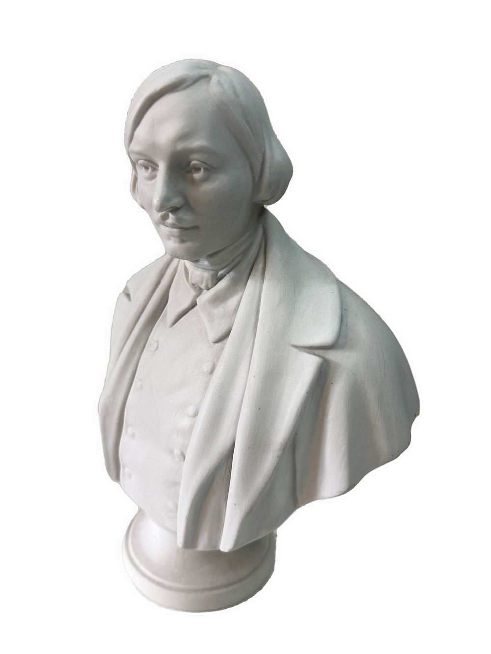 Скульптор  В.Б. Пинчук (1908-1987). Николай Васильевич Гоголь. Фарфоровый бюст. Бисквит. ЛФЗ.