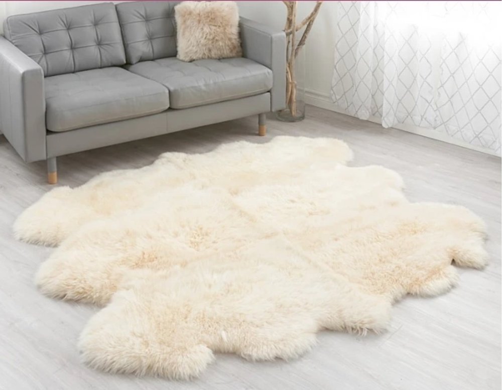 декоративный ковер из овчины