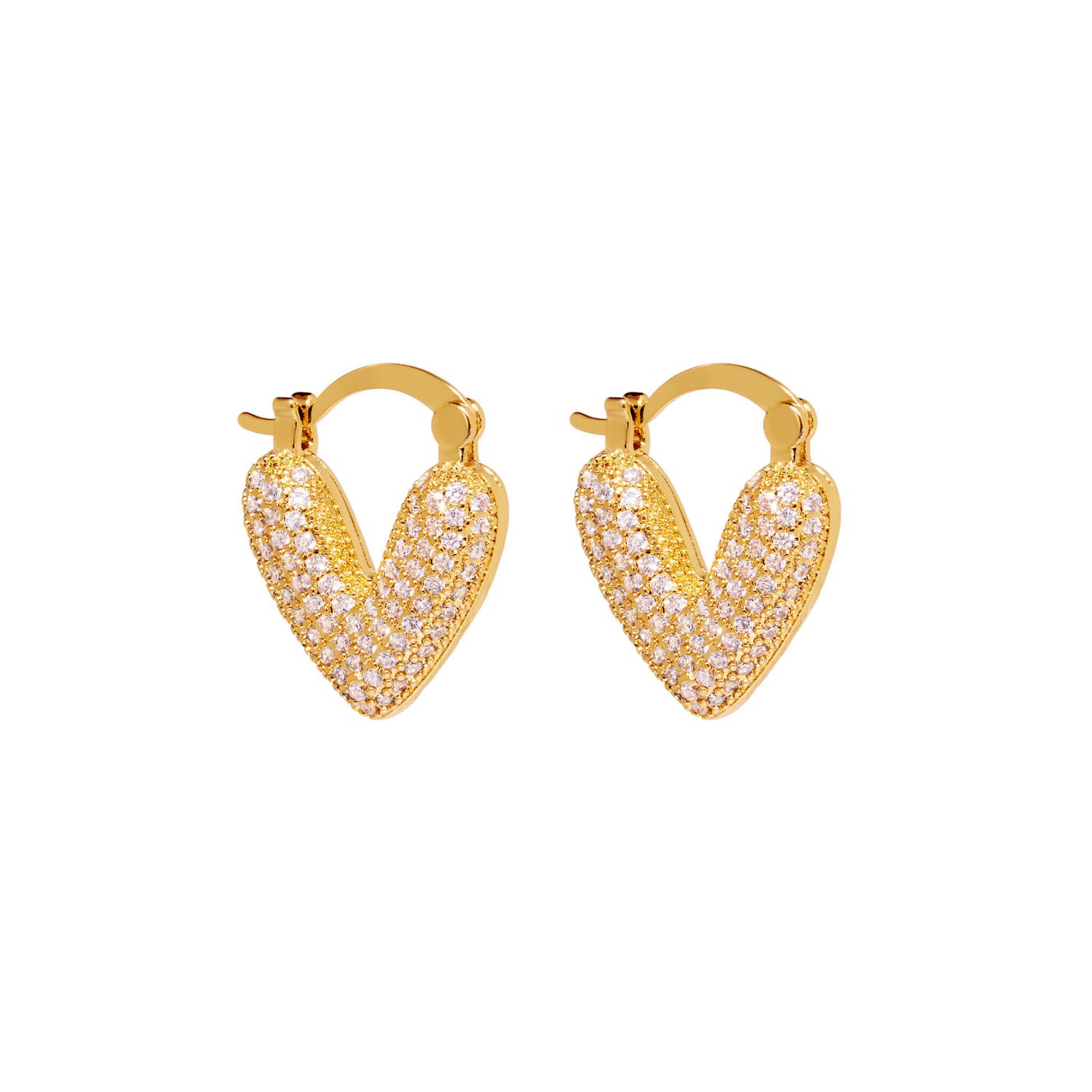 Серьги Crystal Chic Heart Earrings - Gold