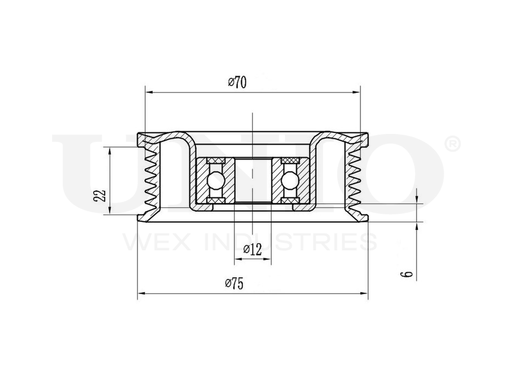Ролик направляющий приводного ремня UNIO TNS-10123
