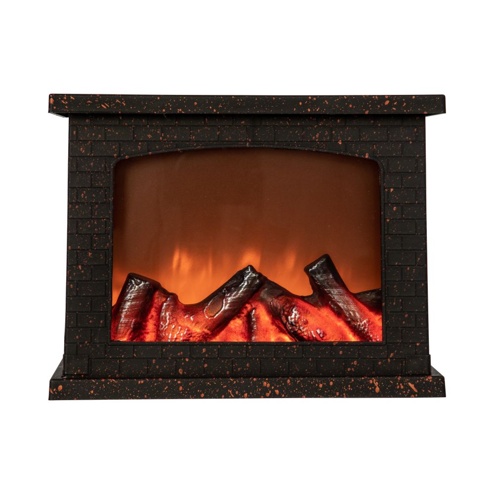ULD-L2821-005-DNC-RED BLACK FIREPLACE Светильник светодиодный Камин с эффектом пламени. питание от батареек 3АА не в-к или USB в-к. 28х21см. 5 светодиодов. Корпус черный. TM Uniel