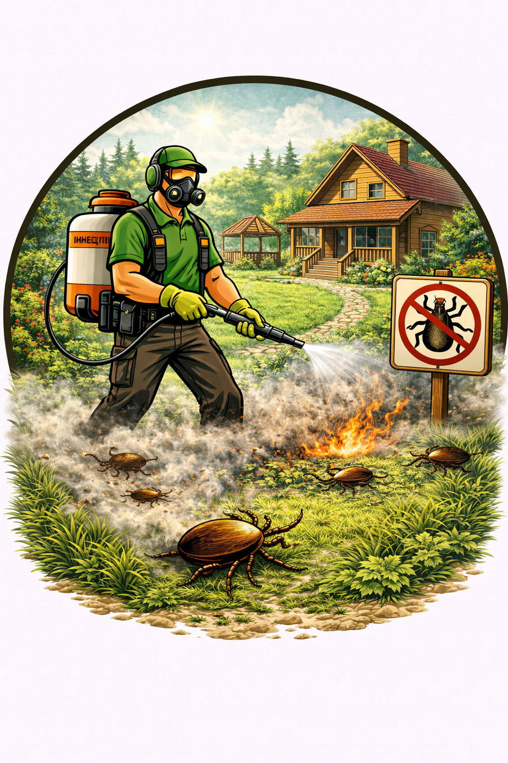 Обработка участка от клещей