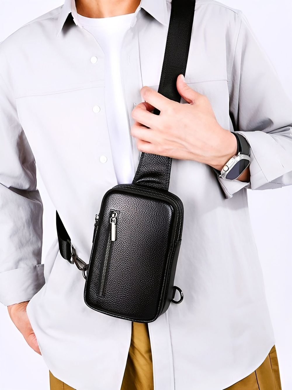 сумка на плечо из натуральной кожи