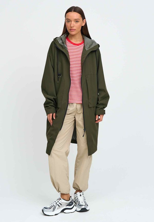 Плащ оверсайз хаки - фото 8