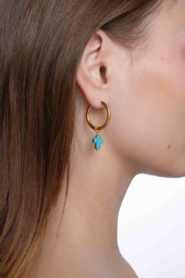 Подвеска из камня Крест 10 мм