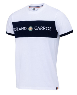 Мужская теннисная футболка Roland Garros Tee Shirt Colour Block - blanc