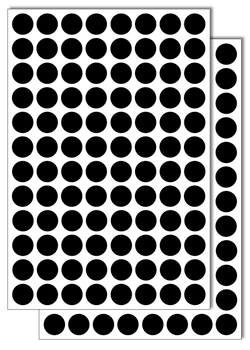 Черные виниловые наклейки для упаковки и маркировки Policomprint M3, 14 мм. 192 шт.