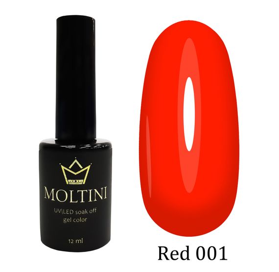 Гель-лак Moltini RED 001, 12 ml