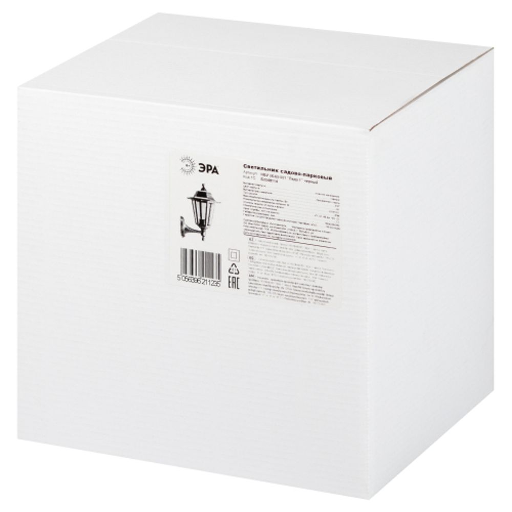 Садово-парковый светильник ЭРА НБУ 06-60-001 черный 6 гранный настенный IP44 Е27 max60Вт