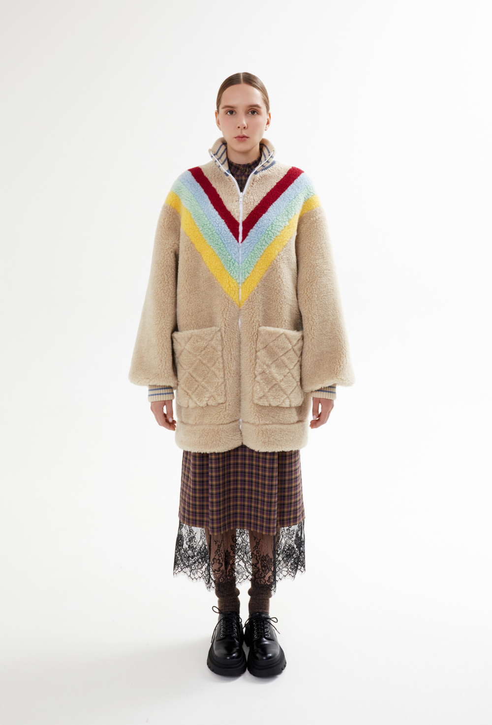 Куртка меховая, бежевый