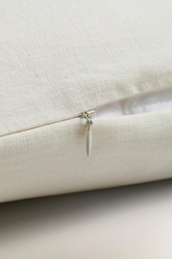 ZARA HOME ЧЕХОЛ ДЛЯ ДЕКОРАТИВНОЙ ПОДУШКИ С ВЫШИВКОЙ И КИСТОЧКАМИ, СВЕТЛО-БЕЖЕВЫЙ