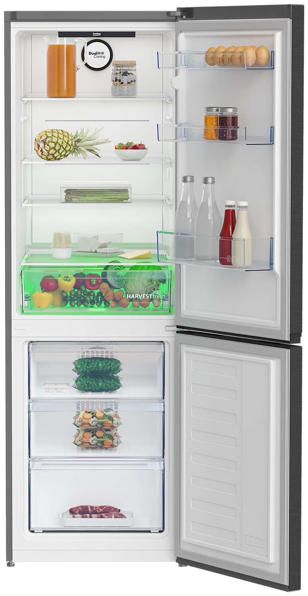 Двухкамерный холодильник Beko B3RCNK365HXBR, стальной антрацит