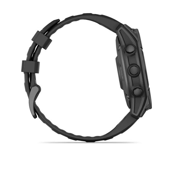 Умные часы Garmin Fenix E, 47 мм, AMOLED, Slate gray steel with black silicone band