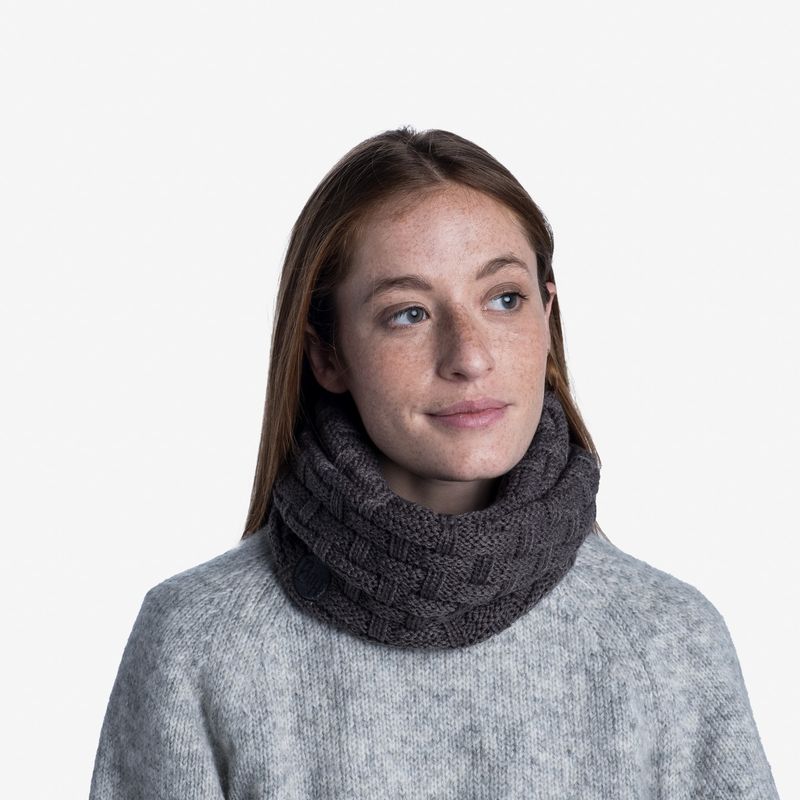 Вязаный шарф-труба с флисом Buff Neckwarmer Knitted Polar Airon Grey Vigore Фото 2