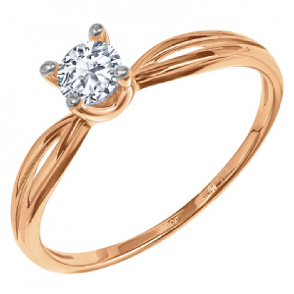 Кольцо из золота с фианитами