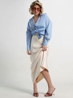 Юбка атласная Эвелин (сливочная) Ю15382-25М LT Collection